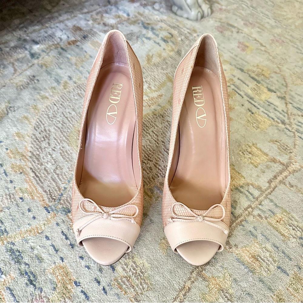 RED Valentino❗️See Size Description❗️Fishnet Peep Toes - Picture 4 of 8